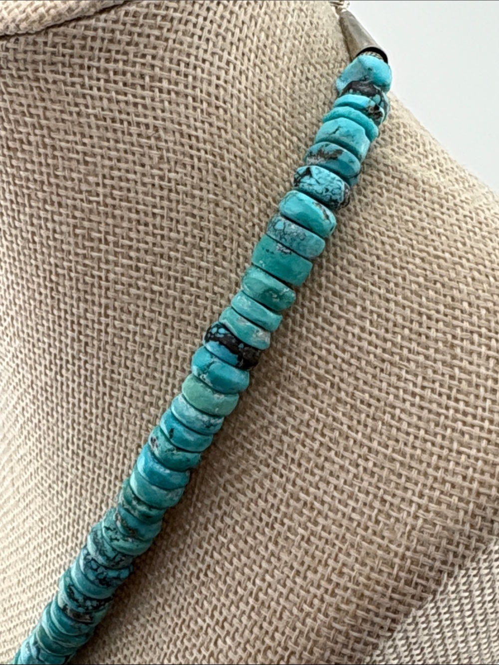 🧡 Spiny Oyster & Turquoise Heishi Necklace — 16” - Picture 7 of 7